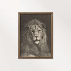 Majestic Lion Wall Art Printable | Vintage Pencil Sketch Portrait