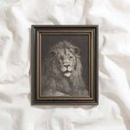 Majestic Lion Wall Art Printable | Vintage Pencil Sketch Portrait