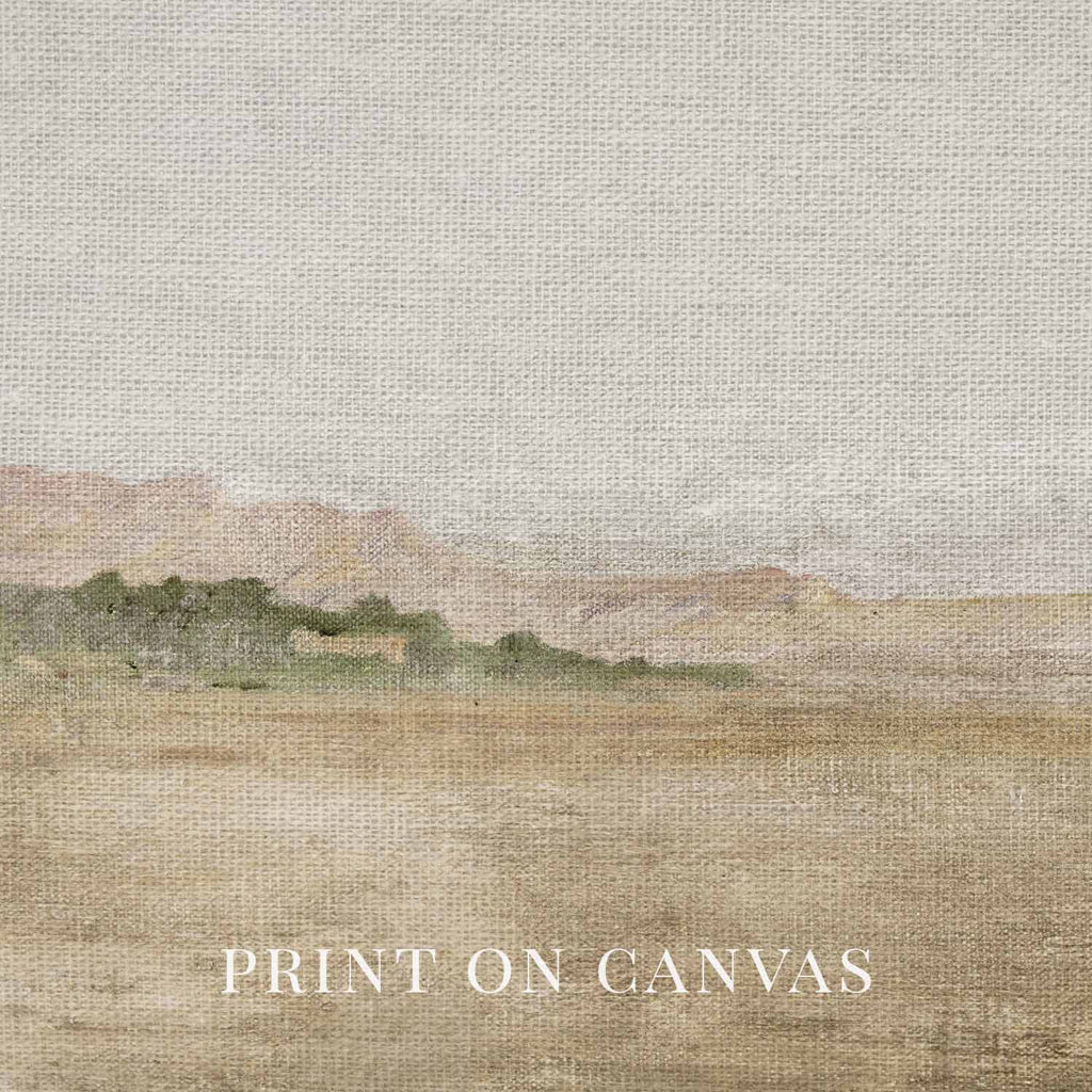 Muted Spanish Landscape Wall Art Printable — Minimal Antique Mediterranean Neutral Print
