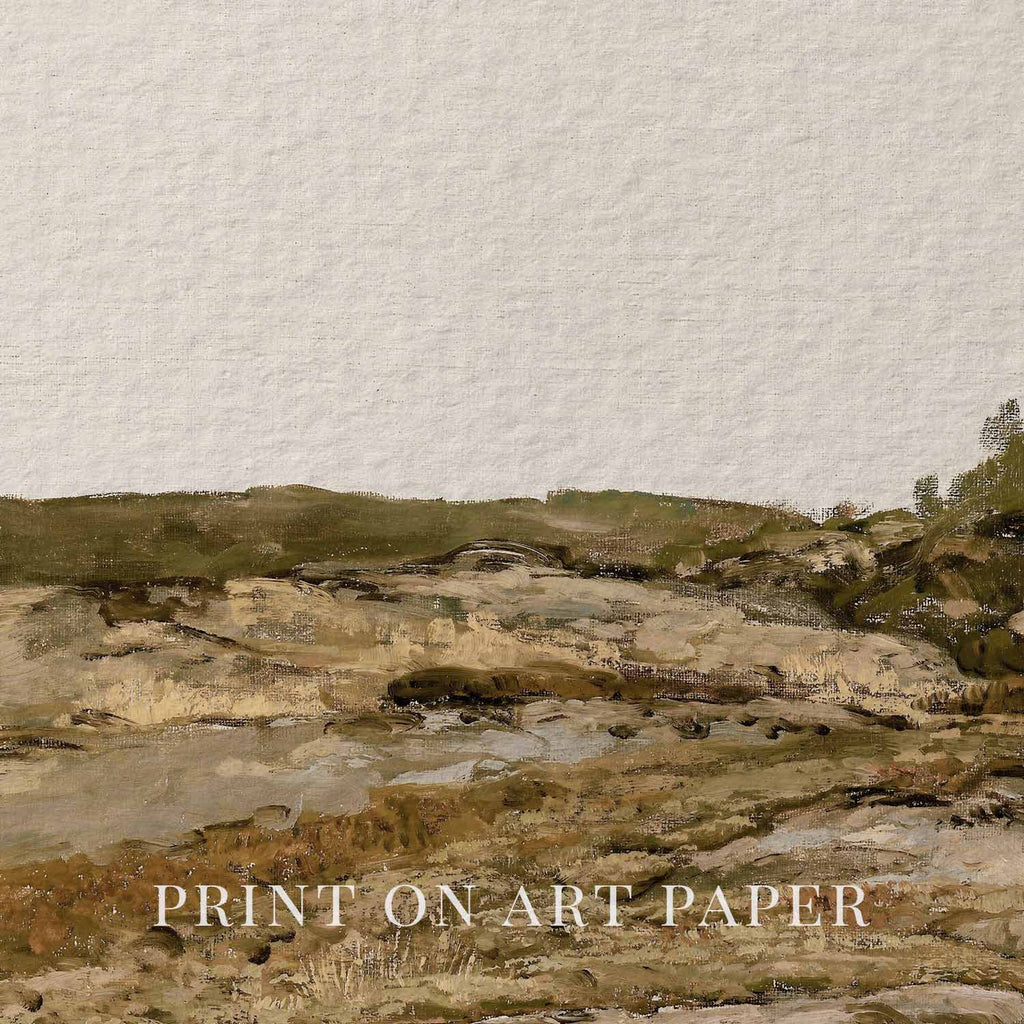 Neutral Brown Boho Landscape Printable Wall Art | Rustic Minimal Decor