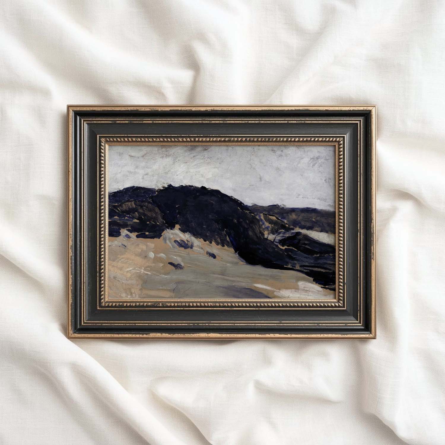 Moody Blue Coastal Dunes Printable Wall Art
