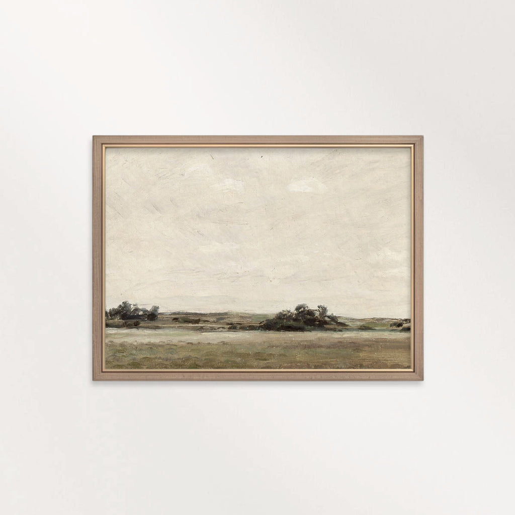 Minimal Earthy Sage Landscape Printable Wall Art | Muted Green Nature Print