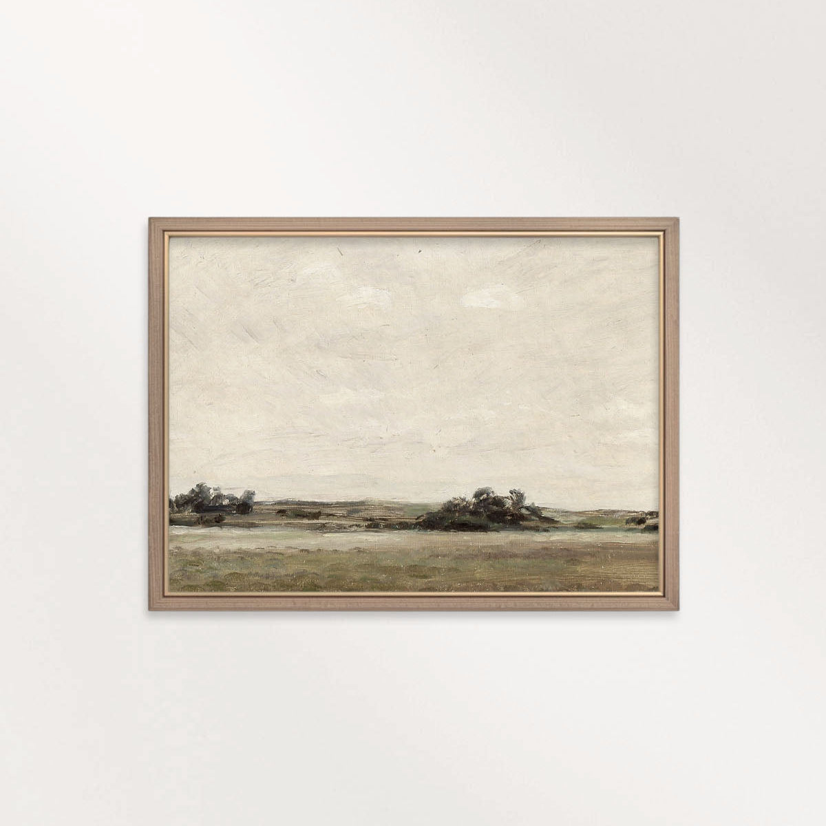 Minimal Earthy Sage Landscape Printable Wall Art | Muted Green Nature Print