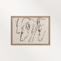 Minimal Horses Wall Art Printable | Charcoal Grazing Horse Sketch Print