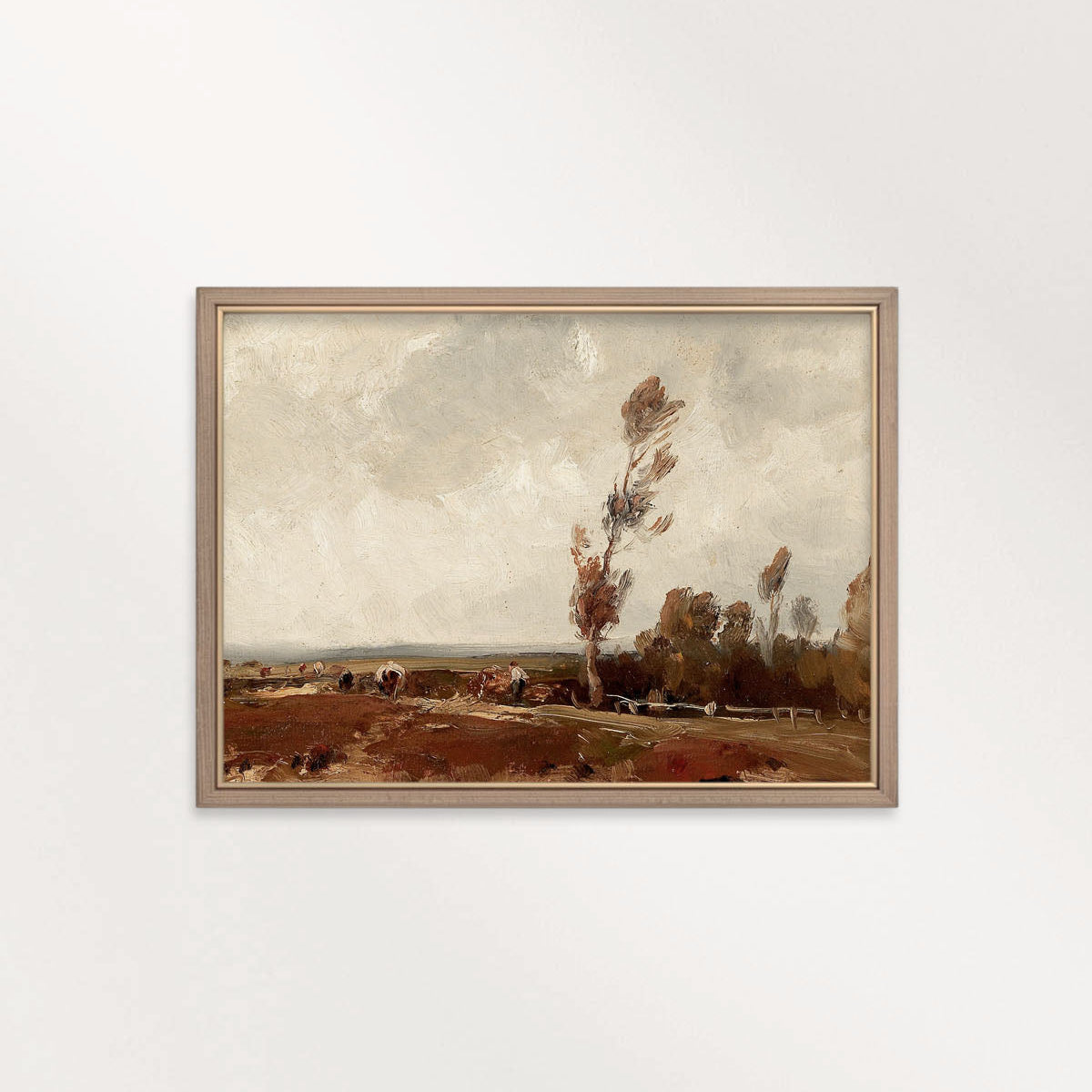 Minimal rustic farmhouse-style autumn wall art printable in warm neutral hues.