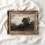 Vintage Moody Forest Lake Wall Art Printable (Dark Academia) — Nature Reflection Painting