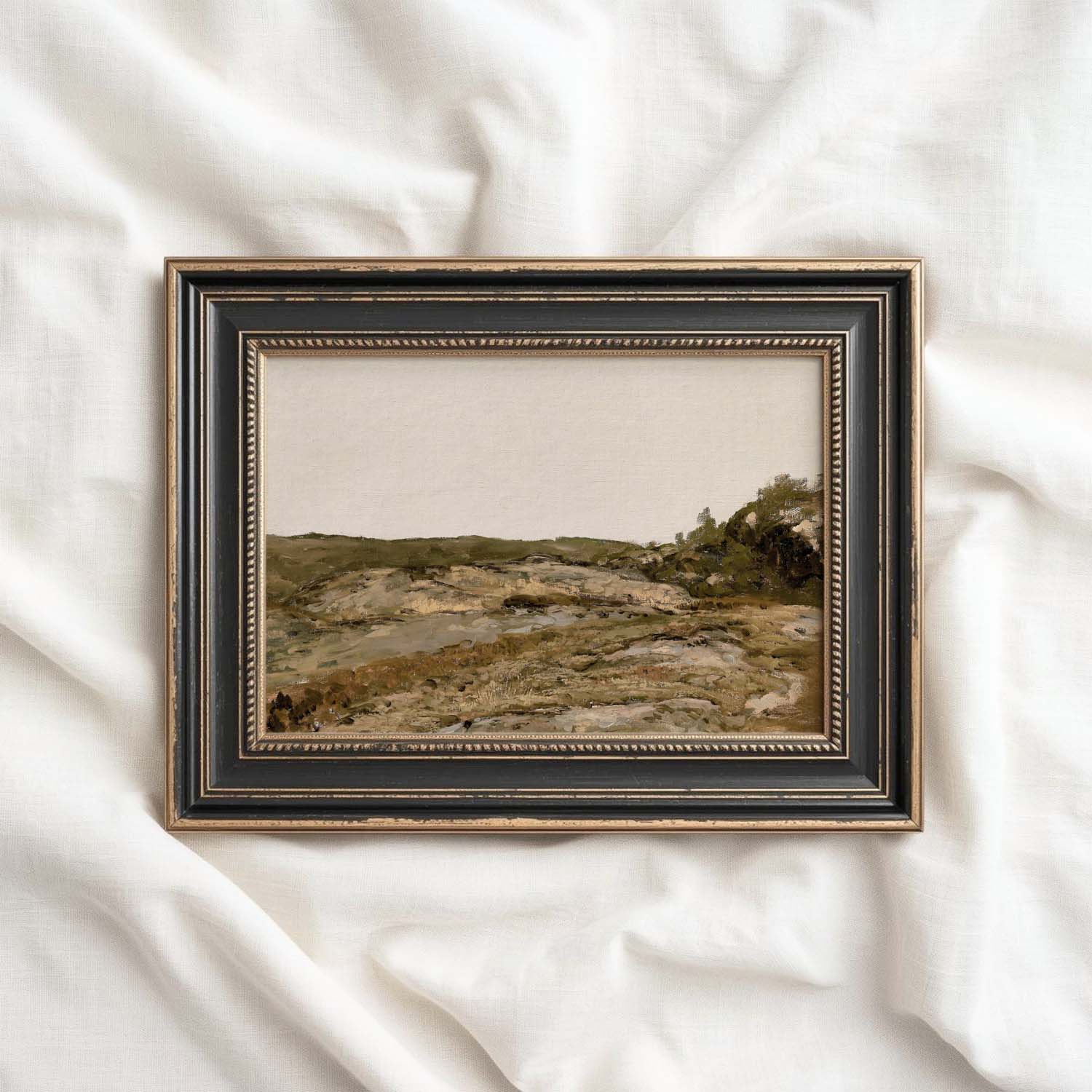 Neutral Brown Boho Landscape Printable Wall Art | Rustic Minimal Decor