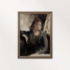 Modern Rustic Farmhouse Portrait vintage printable wall art with a rustic portrait style for dark academia decor.