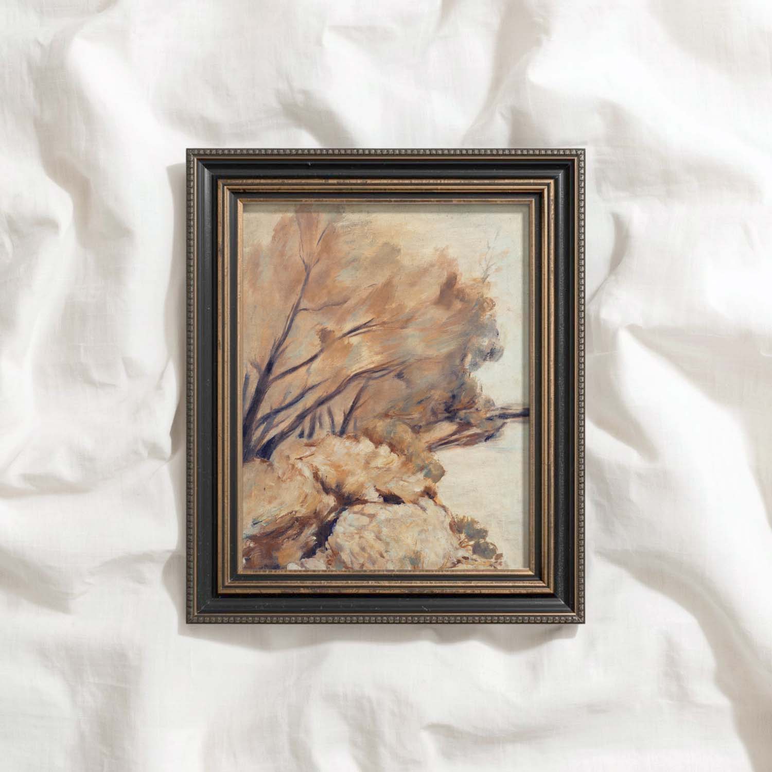 Warm Muted Rustic Landscape Wall Art Printable – Earth-Tone Abstract Nature Print | Muted Abstract Art