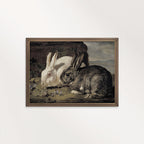 Baroque Rabbit Wall Art Print (Antique Dark Romantic Woodland Landscape)