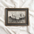 Moody Monochrome Landscape Wall Art Printable – Vintage Neutral Nature Sketch Print