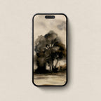 Moody Black Watercolor Tree Wallpaper Bundle | iPhone, iPad & Desktop Wallpapers (Digital Download)