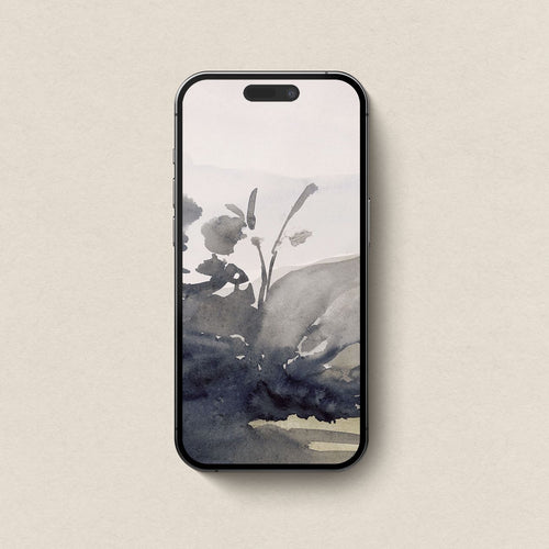 Blue Abstract Desktop Wallpaper – Muted Navy Matching Set
