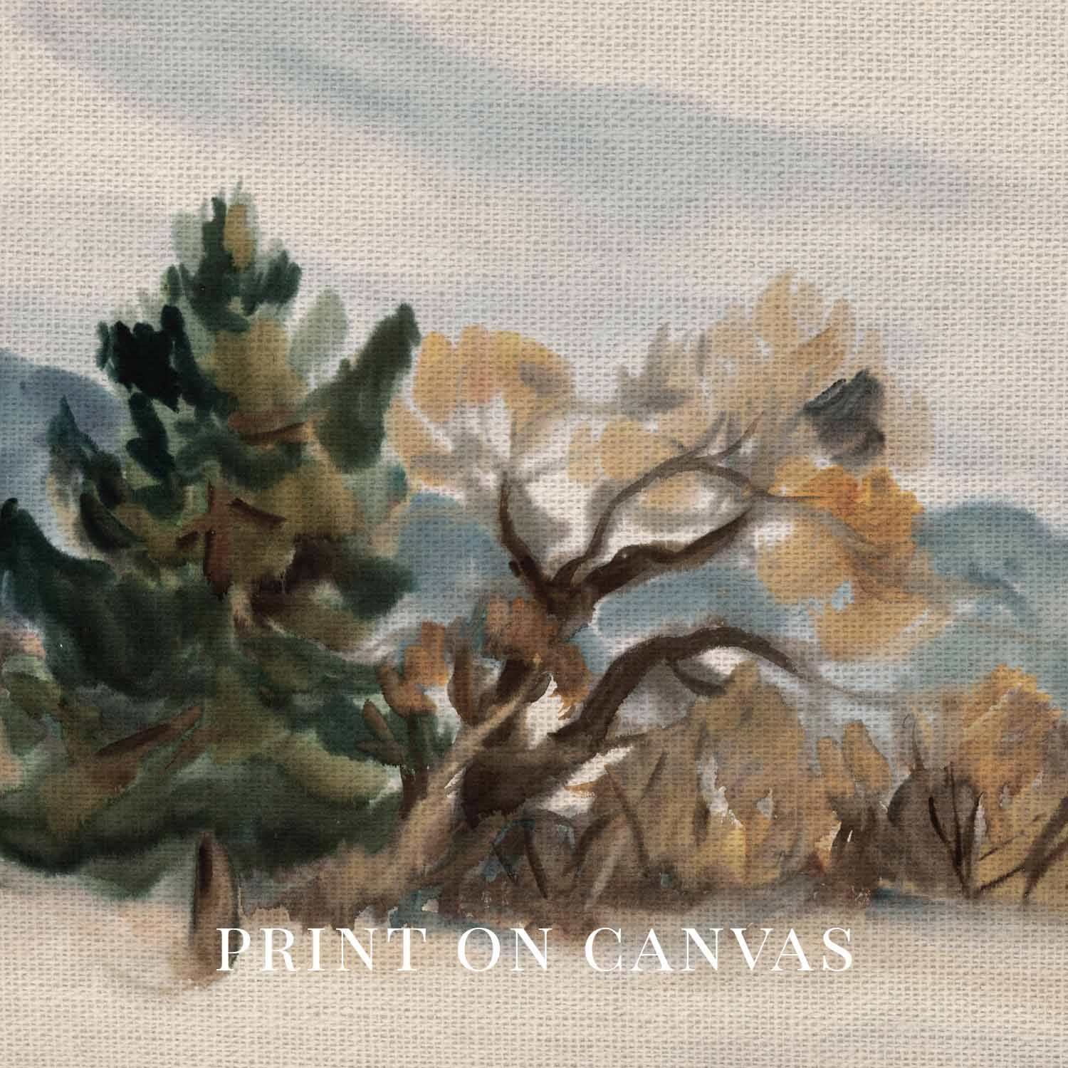 Vintage Autumn Muted Landscape Printable Wall Art