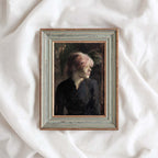 Vintage Woman Portrait Wall Art Printable – Moody Pink Hair Aesthetic Print