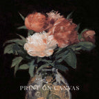Rose Oil Painting Wall Art Printable (Digital Download) — Vintage Red & Pink Roses Glass Vase