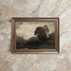 Vintage Moody Forest Lake Wall Art Printable (Dark Academia) — Nature Reflection Painting
