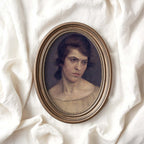 19th Century Classical Portrait Wall Art Print – Moody Plum and Gold Vintage Woman (Digital Download)