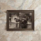 Moody Victorian London Horse and Carriage Wall Art Printable – Vintage Cityscape Print (Dark Academia)