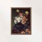 Rose Still Life Oil Painting Wall Art Printable (Digital Download) — Dramatic Red Roses Dark Vase