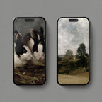 Moody vintage iPhone wallpaper bundle with landscapes, florals and romantic artwork