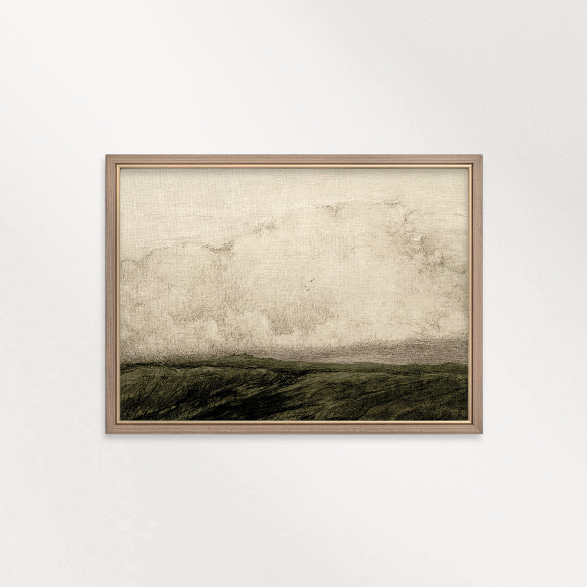 Minimal Moody Dark Green Landscape Printable Wall Art | Vintage Autumn Print