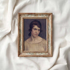 19th Century Classical Portrait Wall Art Print – Moody Plum and Gold Vintage Woman (Digital Download)