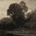 Vintage Moody Forest Lake Wall Art Printable (Dark Academia) — Nature Reflection Painting