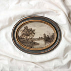 Sepia Country Landscape Tree Sketch Wall Art Printable – Vintage Rustic Nature Drawing Print