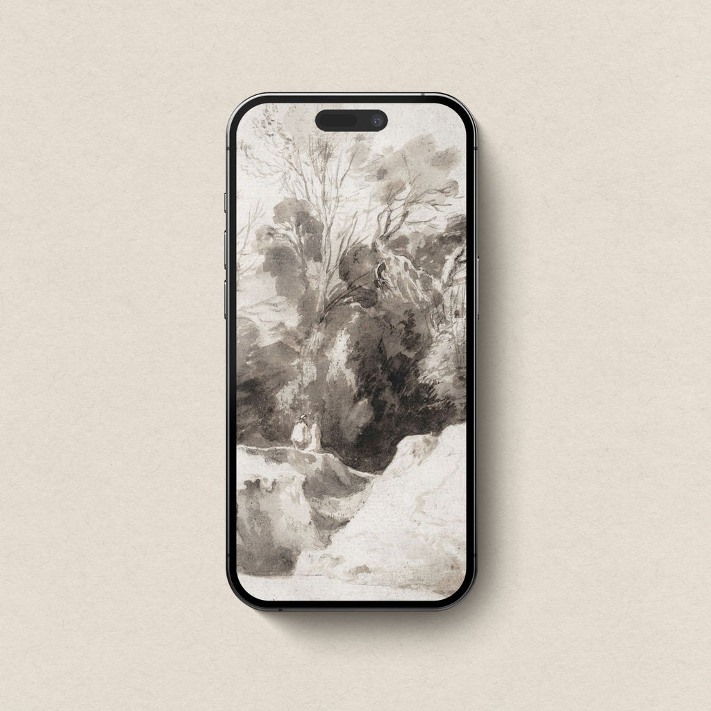 Moody European Forest Wallpaper Bundle | Muted Brown Autumn Woodland Watercolor Aesthetic