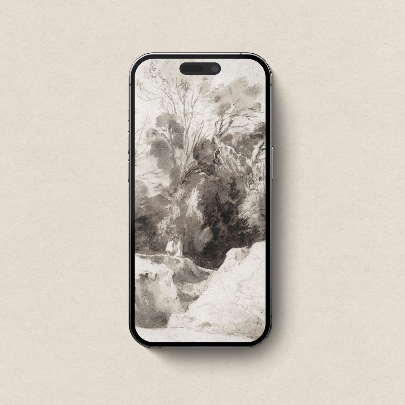Moody European Forest Wallpaper Bundle | Muted Brown Autumn Woodland Watercolor Aesthetic