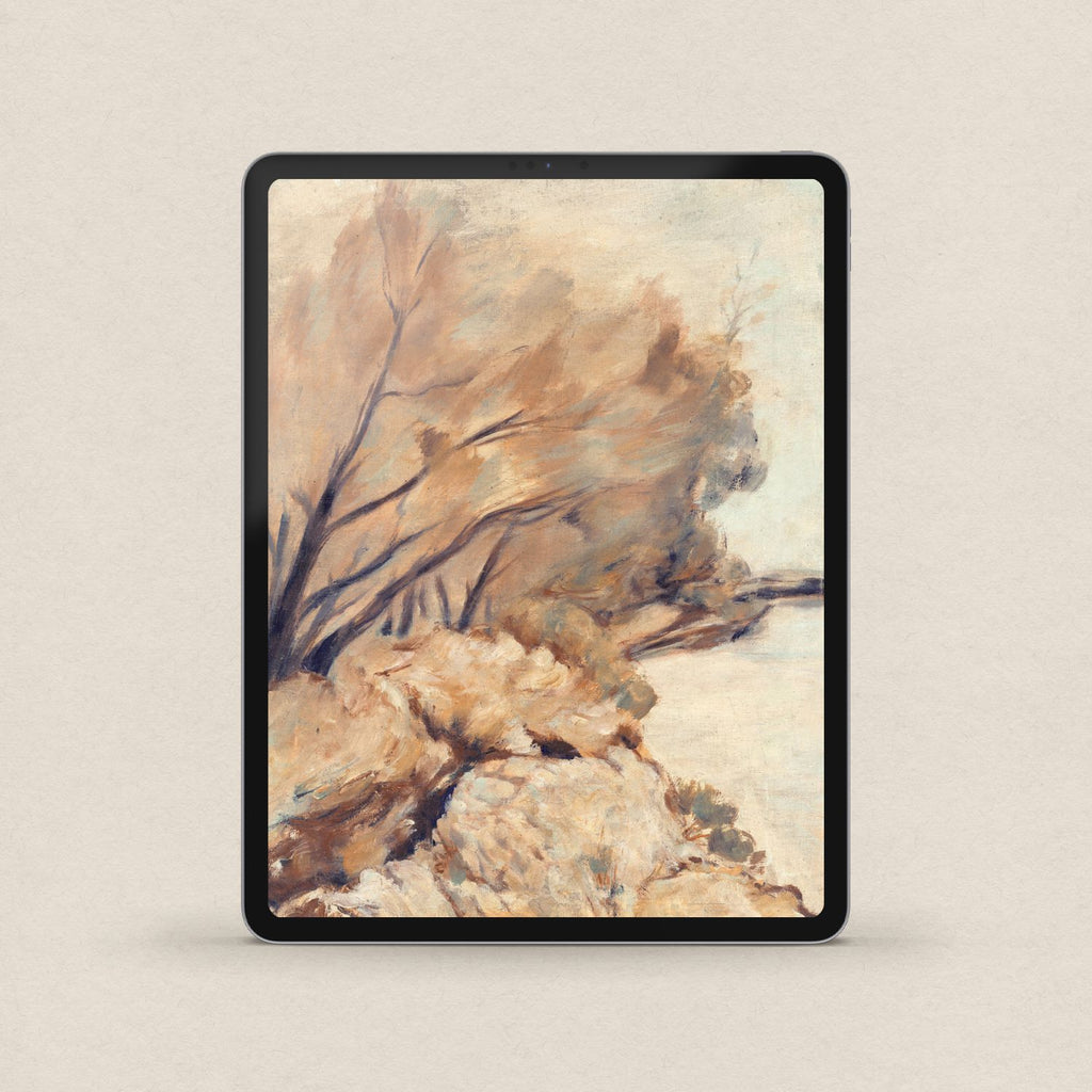 Rustic Landscape iPhone & iPad Wallpaper Set — Warm Earth Tone Abstract (Digital Download)