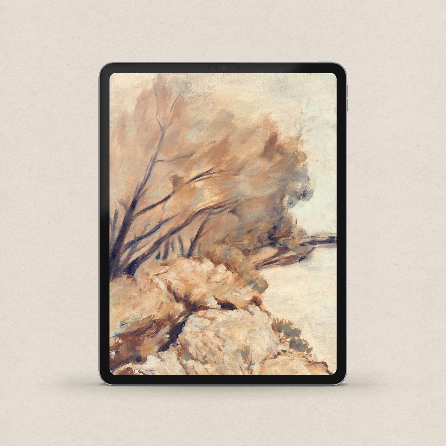 Rustic Landscape iPhone & iPad Wallpaper Set — Warm Earth Tone Abstract (Digital Download)