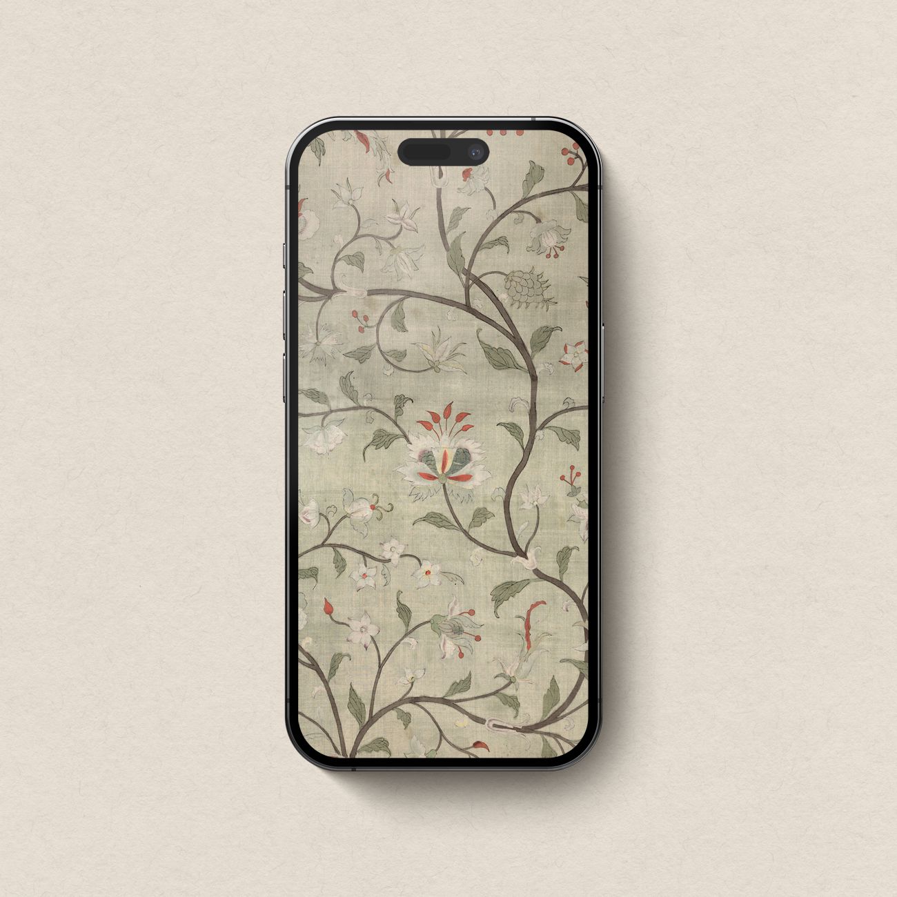 Cottagecore Botanical Tapestry Wallpaper Set – Vintage Bird Floral iPhone & iPad Bundle (Digital Download)
