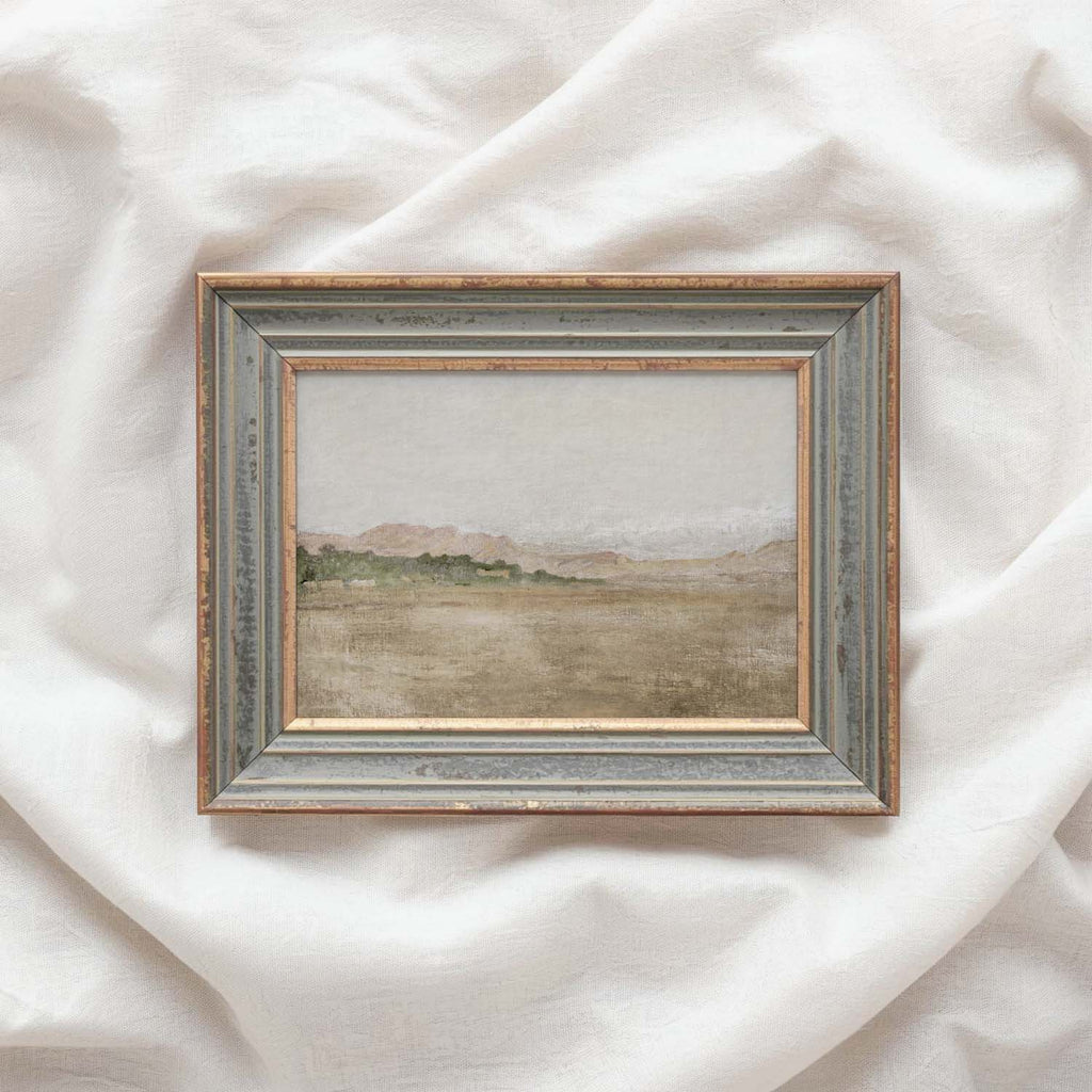 Muted Spanish Landscape Wall Art Printable — Minimal Antique Mediterranean Neutral Print