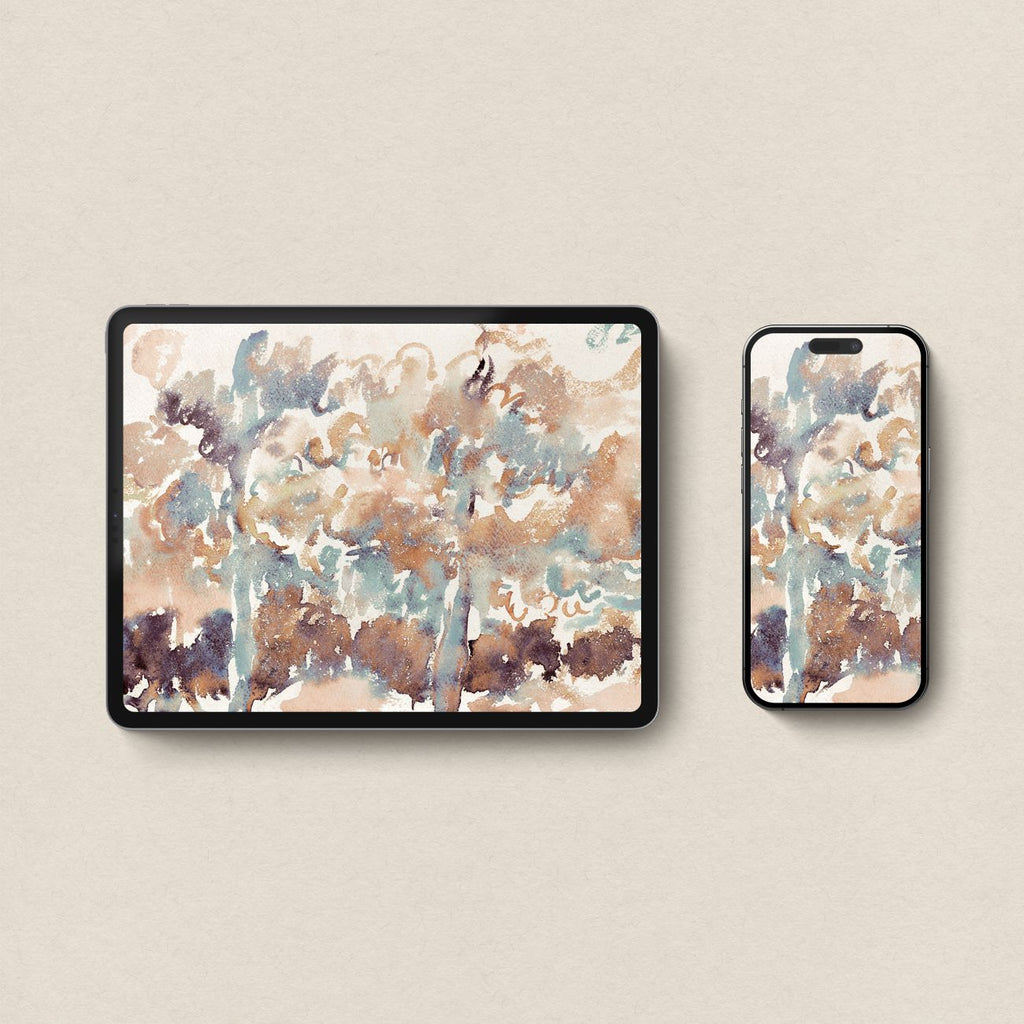 Abstract Wallpaper Bundle Aesthetic — Muted Multicolor Watercolor for iPhone, iPad, MacBook & Desktop