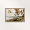 Muted Ochre Autumn Landscape Printable Wall Art | Soft Rustic Nature Decor