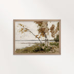 Muted Ochre Autumn Landscape Printable Wall Art | Soft Rustic Nature Decor