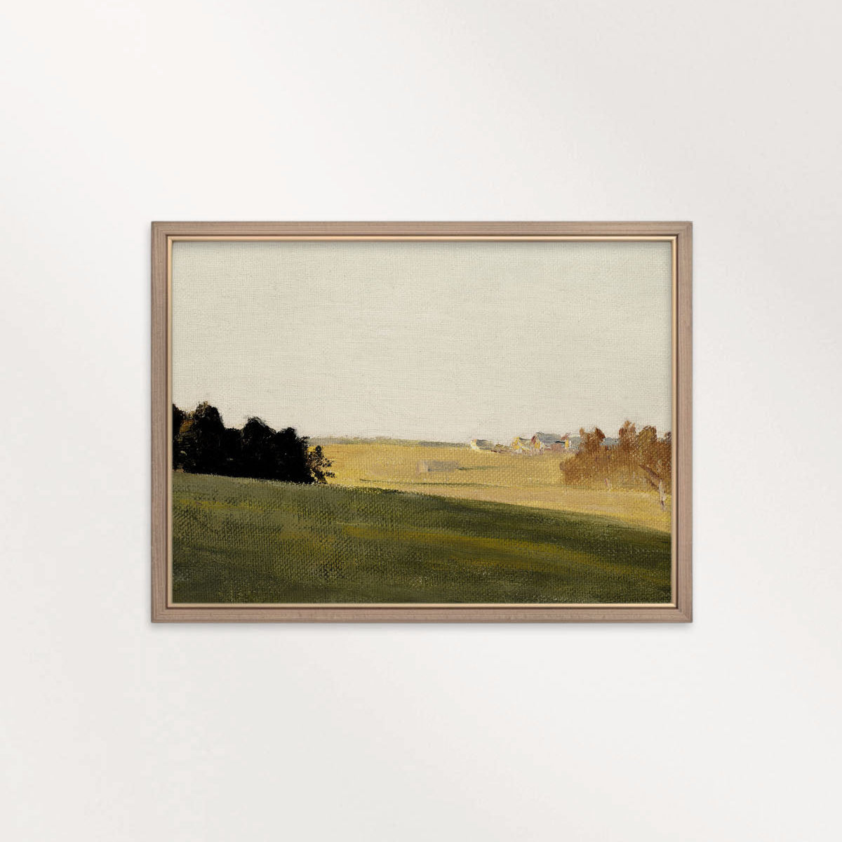 Muted Ochre Countryside Landscape Printable Wall Art | Warm Rustic Farmhouse Print