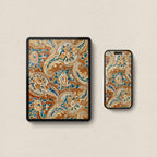 Muted Orange Paisley Matching Device Wallpaper Bundle (Digital Download)