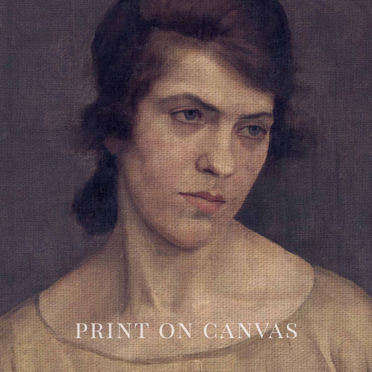19th Century Classical Portrait Wall Art Print – Moody Plum and Gold Vintage Woman (Digital Download)