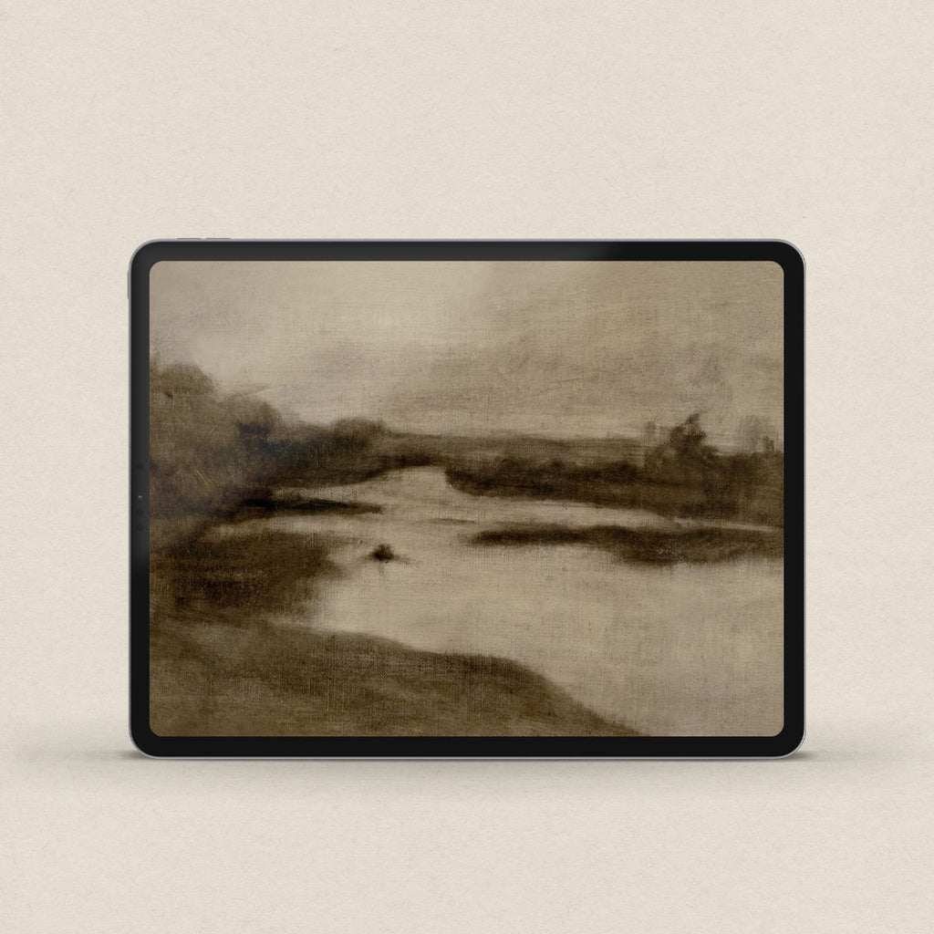 Neutral Minimal Landscape Wallpaper Bundle – Moody Brown Matching Device Set