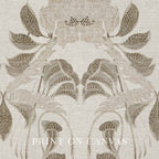 Victorian Floral Wall Art Printable – Antique Botanical Tapestry Print (Neutral Beige)