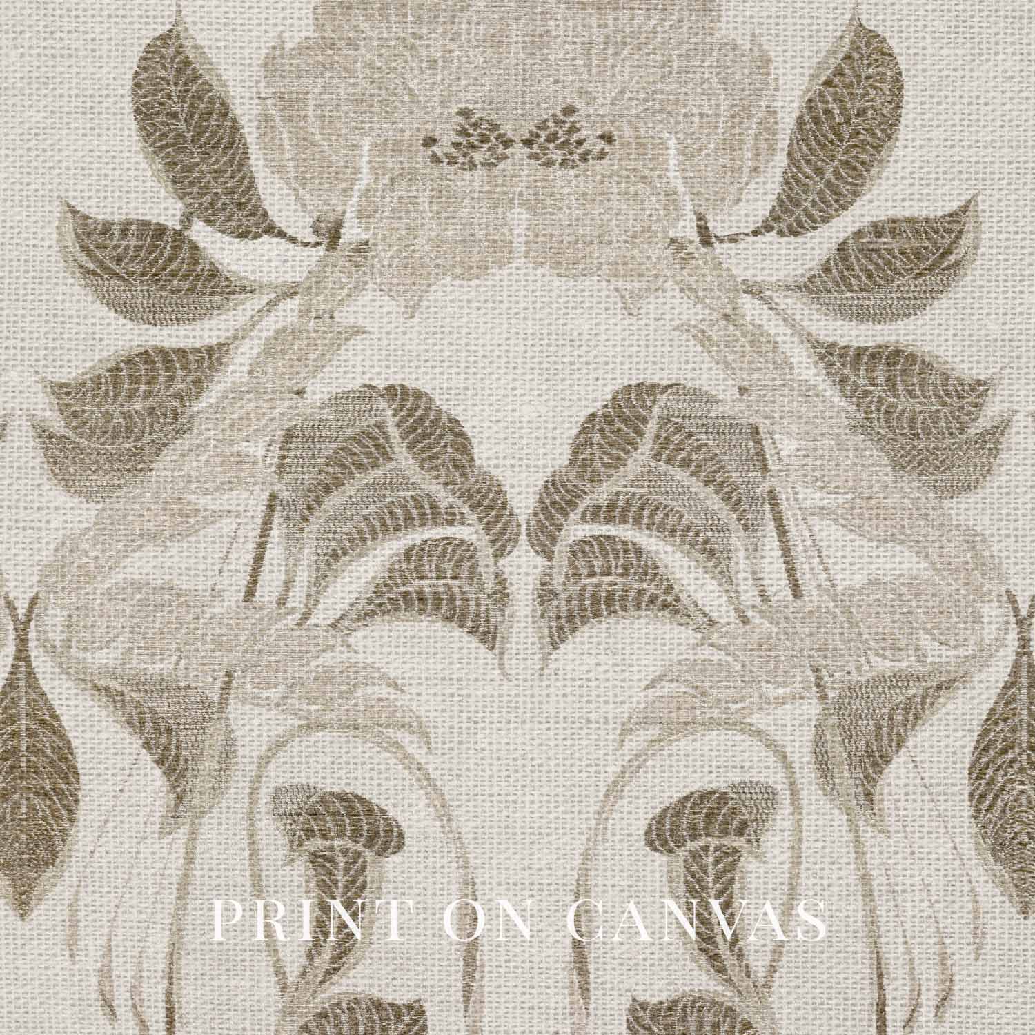 Victorian Floral Wall Art Printable – Antique Botanical Tapestry Print (Neutral Beige)