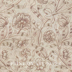 Neutral Boho Floral Tapestry Printable Wall Art – Taupe Vintage Cottagecore Decor
