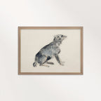 Vintage Watercolor Dog Wall Art Printable | Neutral Rustic Dog Illustration
