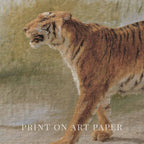 Boho Safari Tiger Wall Art Print (Neutral Grasslands Wildlife Landscape Decor)