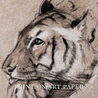 Tiger Portrait Wall Art Printable | Antique Pencil Sketch Wildlife Print