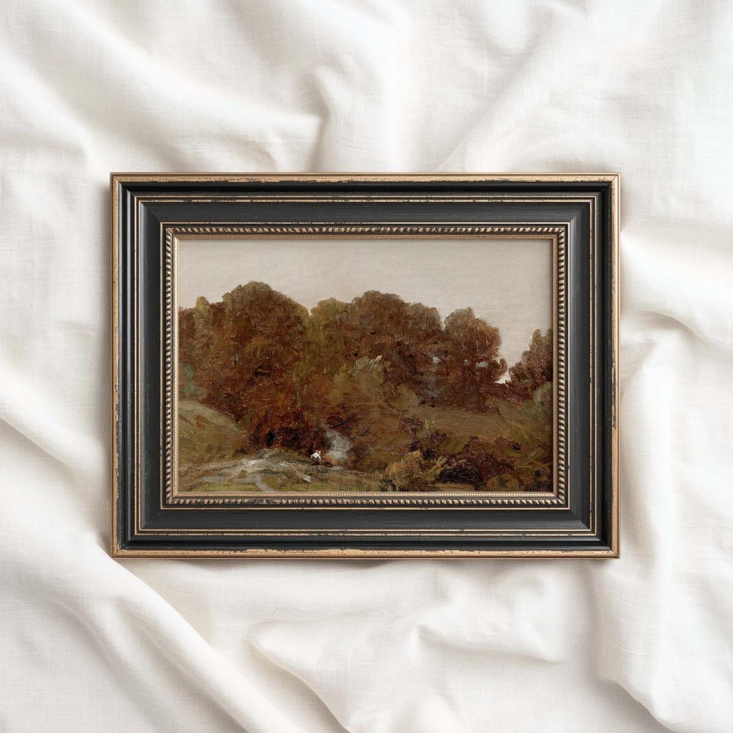 Moody Rustic Autumn Forest Printable Wall Art | Vintage Autumn Nature Print