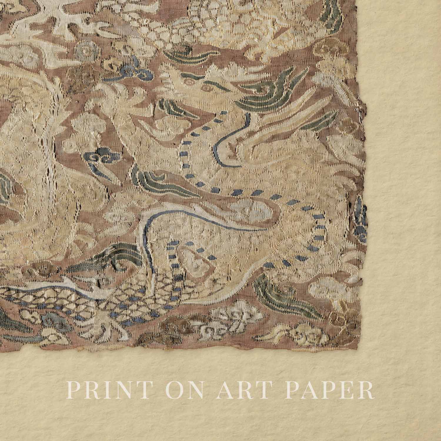 Antique Chinese Dragon Wall Art Printable – Vintage Mythical Tapestry Print (Digital Download)